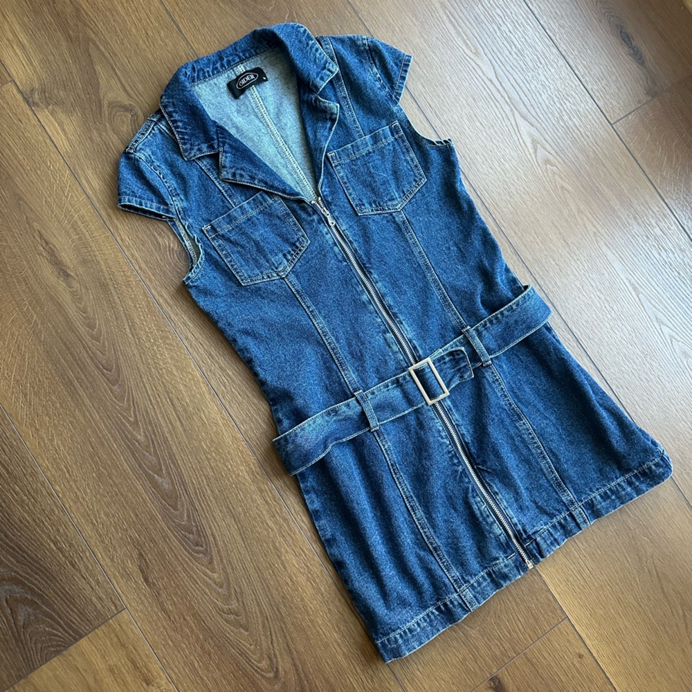 Cider drop waisted 70’s style Denim Mini Dress